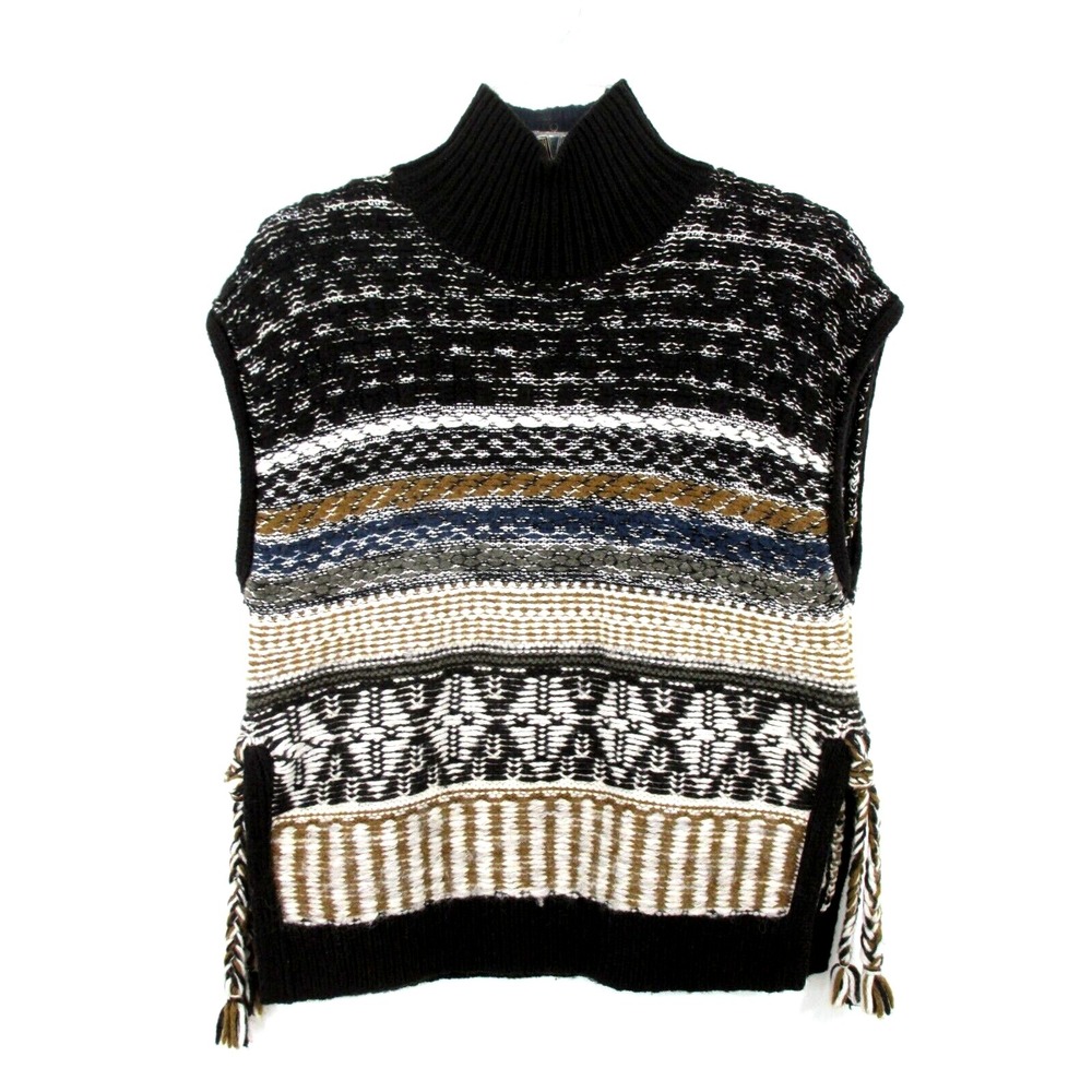 Madewell Pullover Alpaca Wool Sweater Vest Womens XS Mock Neck Fair Isle E5059